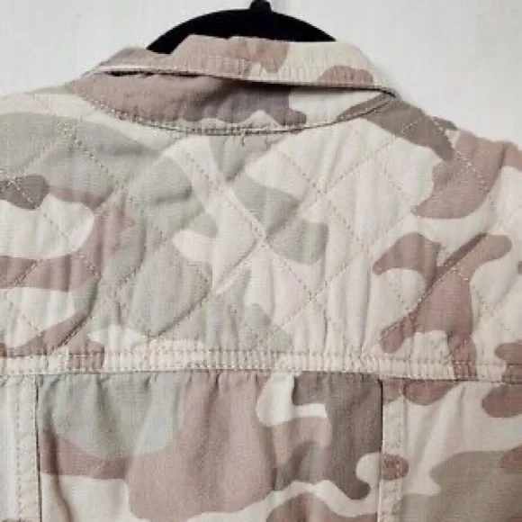 Maurice’s Lightweight Yoked Utility Style Neutral Toned Camo Button Down Coat, S - Picture 5 of 8